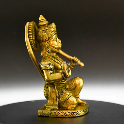 Sacred Guardian Antique Hanuman Blessing Brass Idol - A Divine Remembrance Mytrendzcart