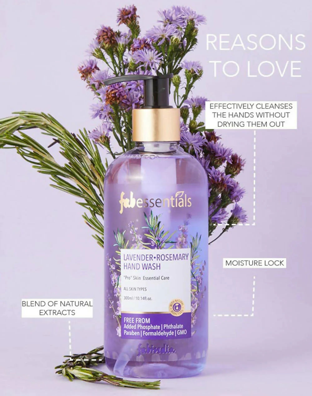 Fabessentials Lavender Rosemary Hand Wash -300 ml Mytrendzcart