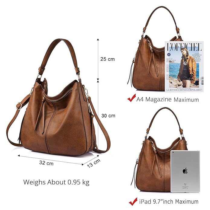 INOVERA (LABEL) Women Inovera Faux Leather Handbags Shoulder Hobo Bag Ladies Big Purse With Long Strap - Mytrendzcart