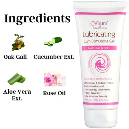 Vigini Natural Actives Vaginal Lubricant, Lubricating Cum Stimulating Lube Gel -100 gm Mytrendzcart