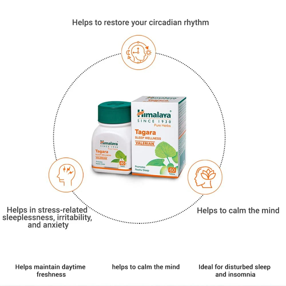 Himalaya Wellness Pure Herbs Tagara Sleep Wellness -Pack of 1 - 60 tabs Mytrendzcart