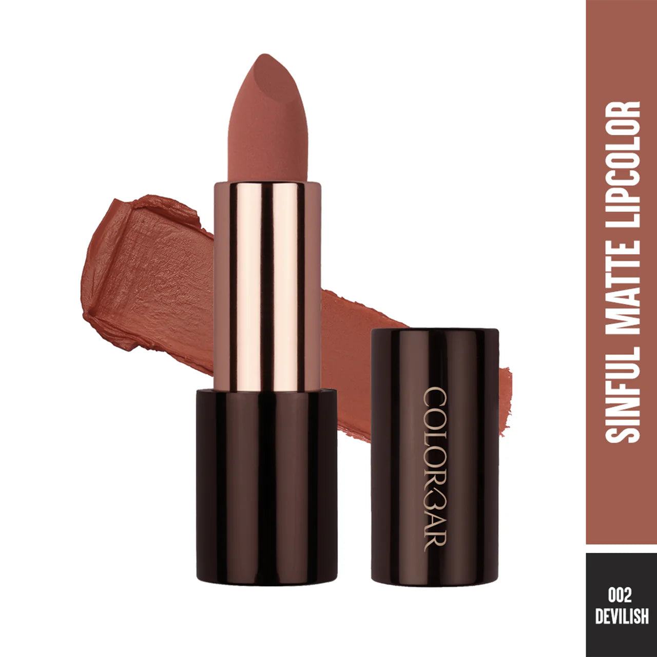 Colorbar Sinful Matte Lipcolor Devilish - 002 Rust -3.5 gm Mytrendzcart