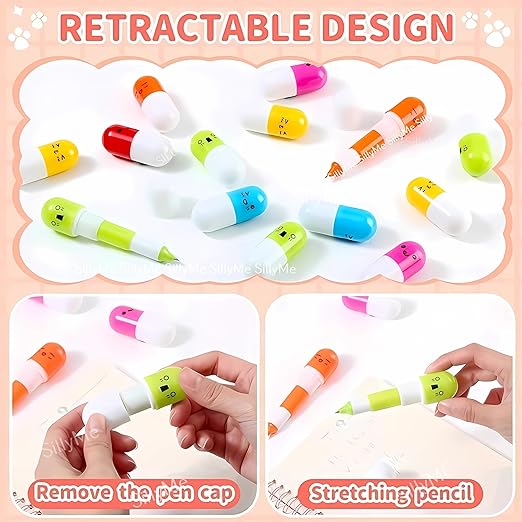 24pc Retractable Capsule Pen - Ball Pen - Return Gifts Birthday Party for kids - Best Birthday Return Gifts for Kids in Bulk - Return Gifts for Kids Age 3 4 5 6 7 8 12 Mytrendzcart