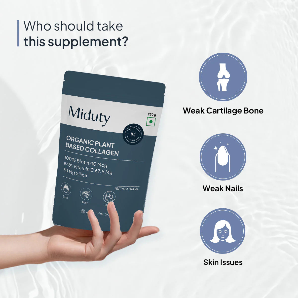 Miduty by Palak Notes Organic Plant Based Collagen -250 gm Mytrendzcart