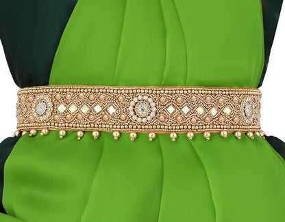 Vama Fashions Traditional embroidery cloth Saree Waist Belt stretchable Kamarpatta kamarband for Women - Size 30-40 inches Only Mytrendzcart