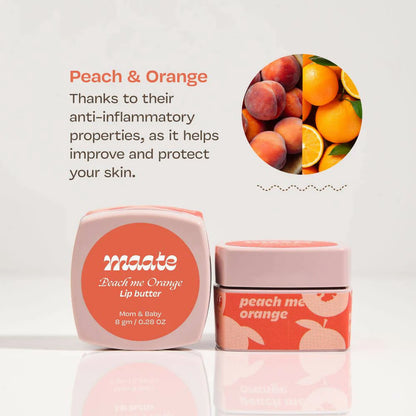 Maate Lip Butter | Packed with Vitamin C For Ultra Moisturized Lips | Enriched with Peach And Orange -8 gm Mytrendzcart