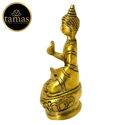 Tamas Brass Buddha Idol Decorative Showpiece (Golden) Mytrendzcart