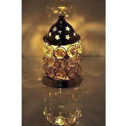 Brass Akhand Diya -Diamond Crystal Deepak - Oil Lamp Mytrendzcart