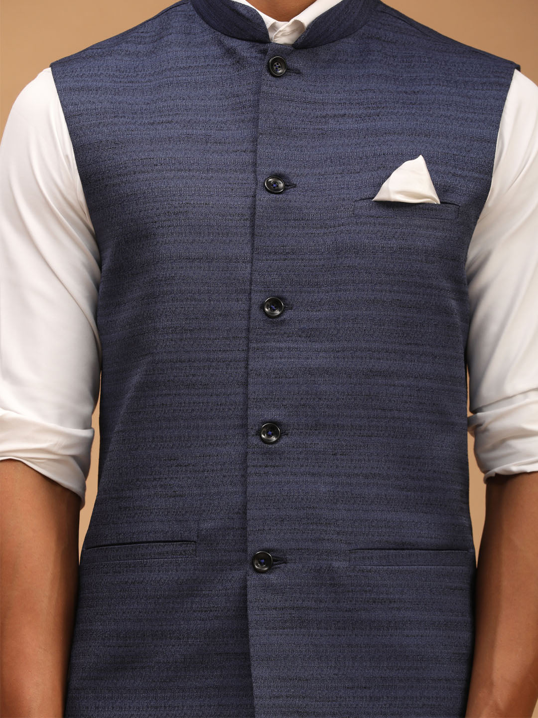 Vastramay Men's Blue - Nehru Jacket -36 Mytrendzcart