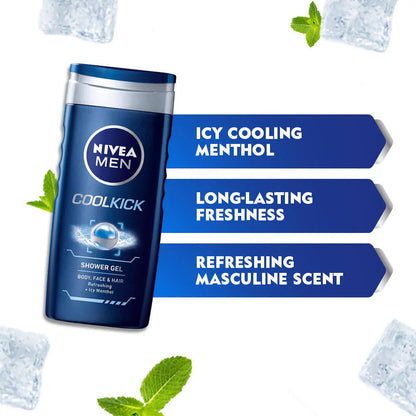 Nivea Men Cool Kick Shower Gel -250 ml Mytrendzcart