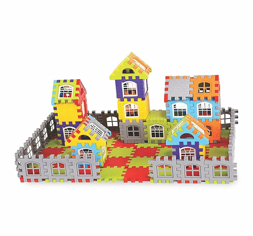 Kipa 210 Pieces Multi Colored Mega Jumbo Happy Home House Building Block with Attractive Windows and Smooth Rounded Edges Game with Storage Container Mytrendzcart