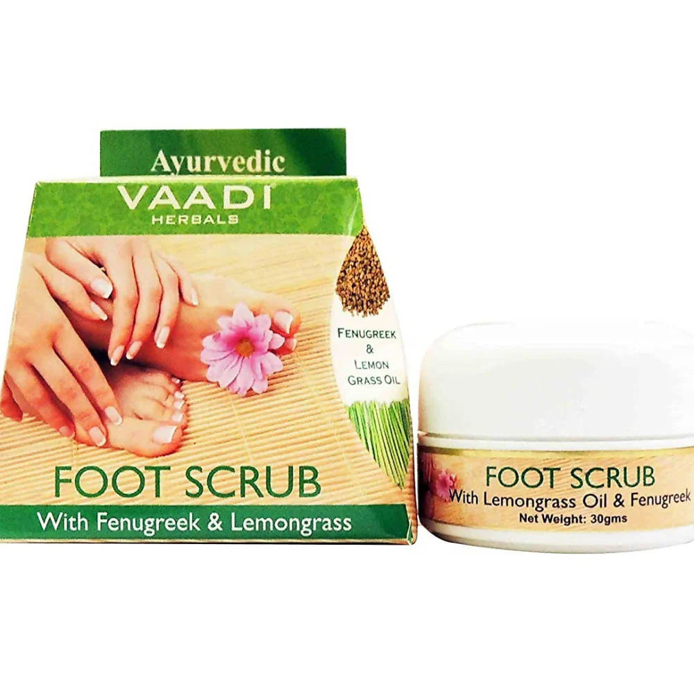 Vaadi Herbals Foot Scrub with Fenugreek and Lemongrass Oil -30 gm Mytrendzcart