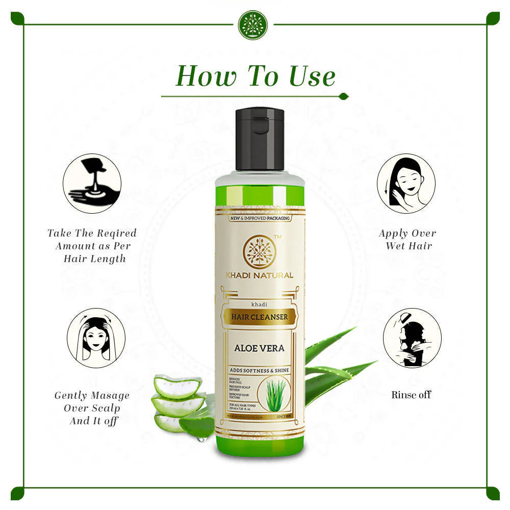 Khadi Natural Aloe vera Hair Cleanser -210 ml Mytrendzcart