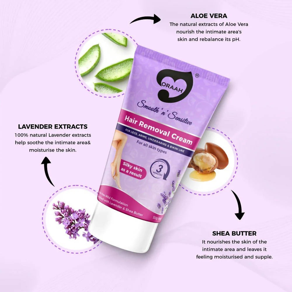 Oraah Smooth n Sensitive Hair Removal Cream -50 gm Mytrendzcart