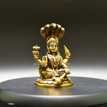 Brass Vishnu with Seshnag - Divine Protector and Sustainer of the Universe Mytrendzcart