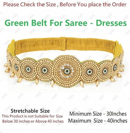 VAMA FASHIONS Traditional Maggam Work Cloth Saree Waist Belt stretchable Sontada Patti Vadanam Kamarpatta kamarband for Women Mytrendzcart