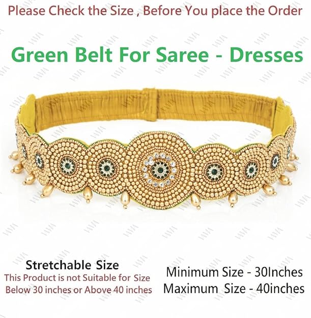 VAMA FASHIONS Traditional Maggam Work Cloth Saree Waist Belt stretchable Sontada Patti Vadanam Kamarpatta kamarband for Women Mytrendzcart