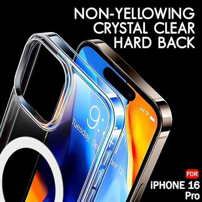 TheGiftKart Ultra-Hybrid Back Case Cover for iPhone 16 Pro Compatible with MagSafe | Camera Protection | Hard Crystal Clear Back | Shockproof Bumper Case Cover for iPhone 16 Pro (Transparent) - Mytrendzcart