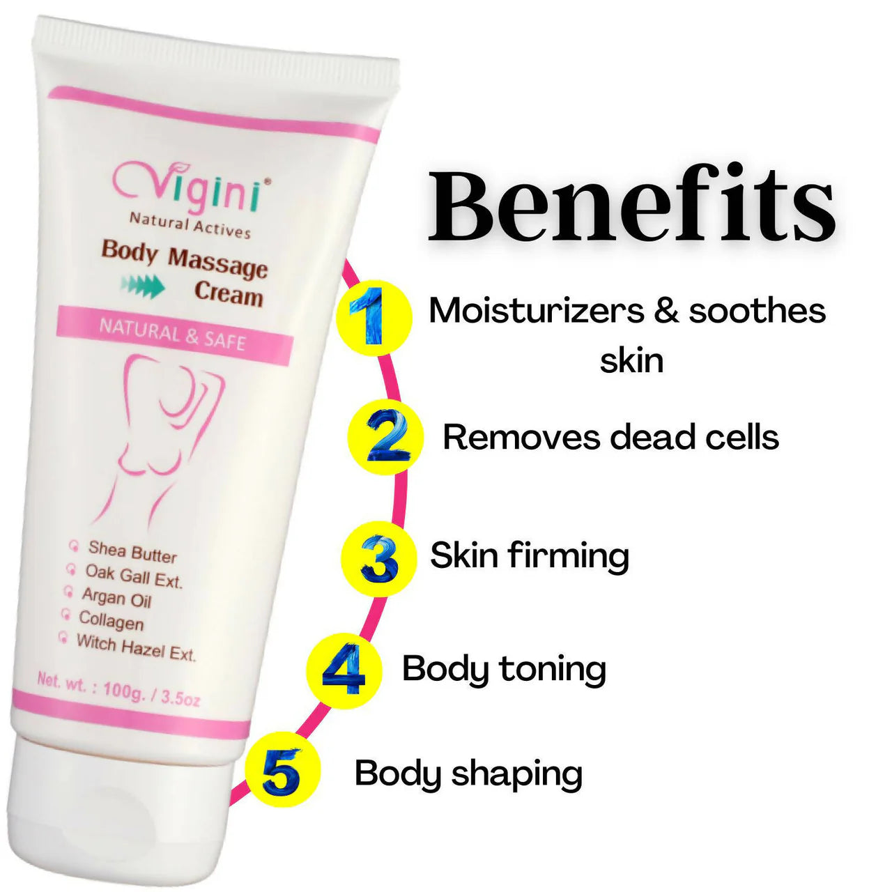 Vigini Natural Actives Bust Breast Body Toner Firming Massage Oil Cream -100 gm Mytrendzcart