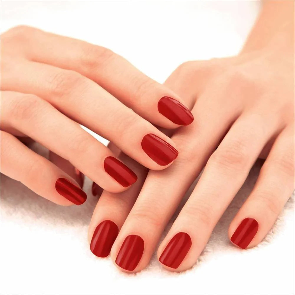 Lakme 9 To 5 Primer + Gloss Nail Colour - Cherry Red Mytrendzcart