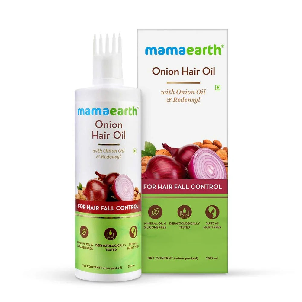 Mamaearth Onion Hair Oil With Onion & Redensyl For Hair Fall Control -150 ml - Pack of 1 Mytrendzcart