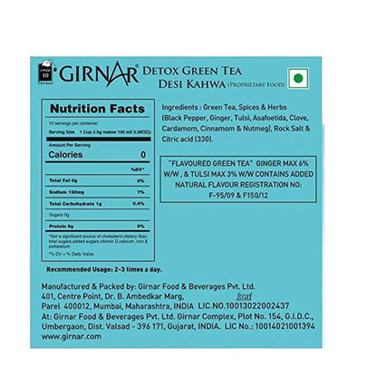 Girnar Detox Green Tea - Desi Kahwa -36 Tea Bags Mytrendzcart