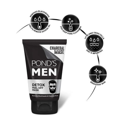 Ponds Men Charcoal Blackhead Removal Detox Peel Off Mask -75 gm Mytrendzcart