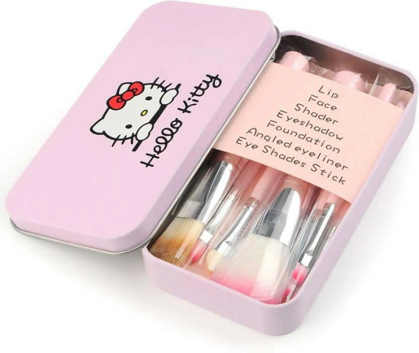 Favon Pack of 7 Hello Kitty Professional Makeup Brushes with Case -Combo Mytrendzcart