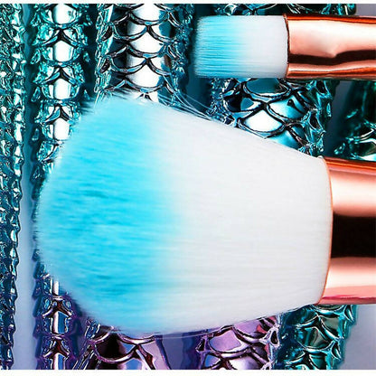 Favon Pack of 4 Professional Mermaid Shaped Makeup Brushes -Combo Mytrendzcart