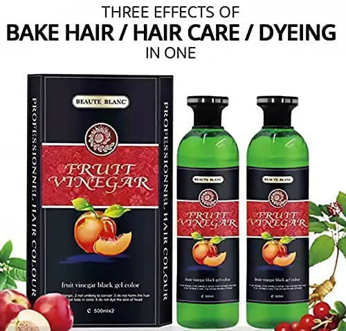 Aravli Beaute Blanc Fruit Vinegar Gel Hair Color - Natural Black -500 ml - Pack of 2 Mytrendzcart