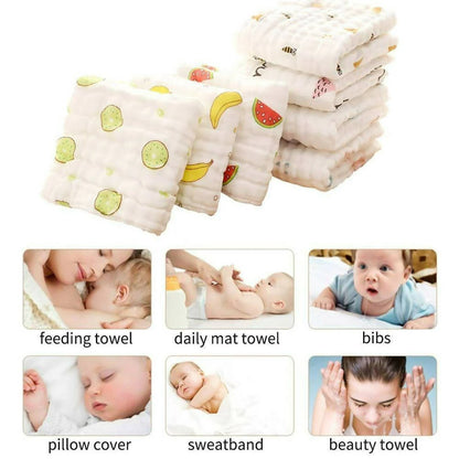 Mom Care Muslin Cotton Face Towels Set Of 5 -Set of 5 Mytrendzcart