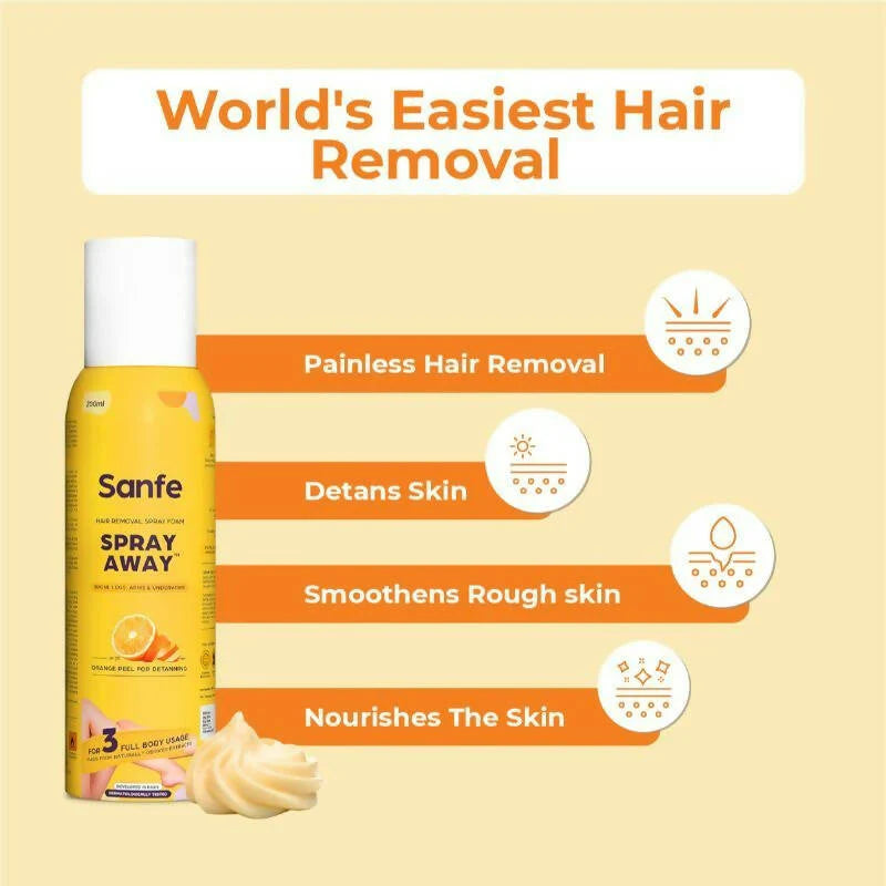 Sanfe Painless & Detan Hair Removal Spray Cream For Women -100 ml Mytrendzcart