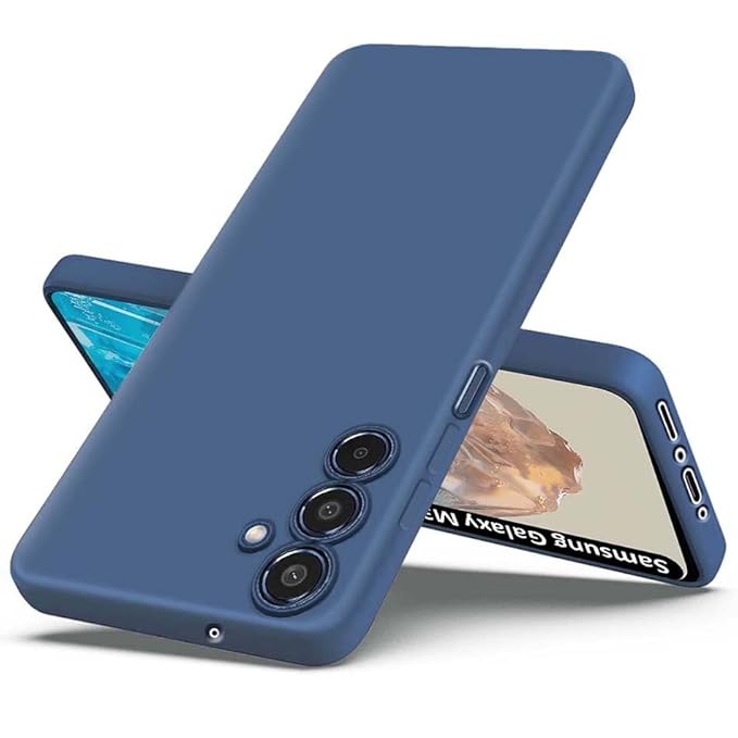 Fashionury Back Cover for Samsung Galaxy M35 5G | Camera Bump Protection | Matte Soft Silicon Flexible | All Side Shock Proof Rubberised Back Case Cover for Samsung Galaxy M35 5G (Blue) - Mytrendzcart