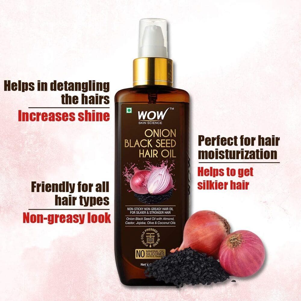 Wow Skin Science Onion Black Seed Hair Oil -100 ml Mytrendzcart