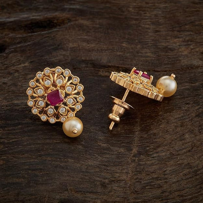 Kushal's Fashion Jewellery Ruby Gold Plated Casual Zircon Earring - 410922 Mytrendzcart