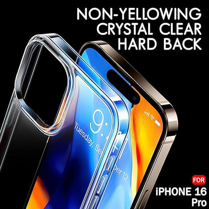 TheGiftKart Ultra-Hybrid Crystal Clear Back Case Cover for iPhone 16 Pro | Shockproof Design | Camera Protection Bump | Hard Clear Back | Bumper Case Cover for iPhone 16 Pro (Transparent) - Mytrendzcart