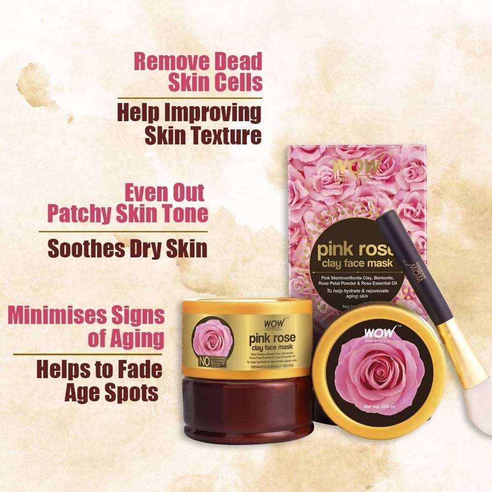 Wow Skin Science Pink Rose Clay Face Mask Mytrendzcart