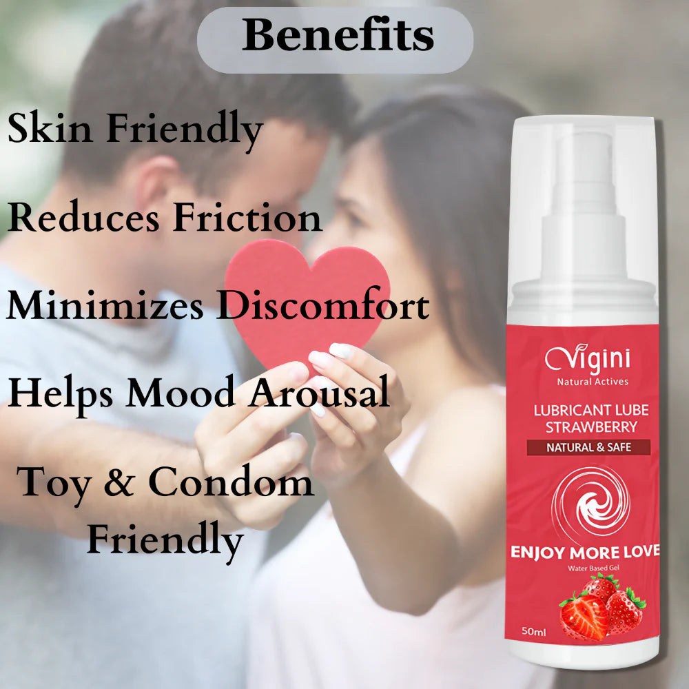 Vigini Intimate Strawberry Lubricant Personal Lube Water Based Gel -50 ml Mytrendzcart