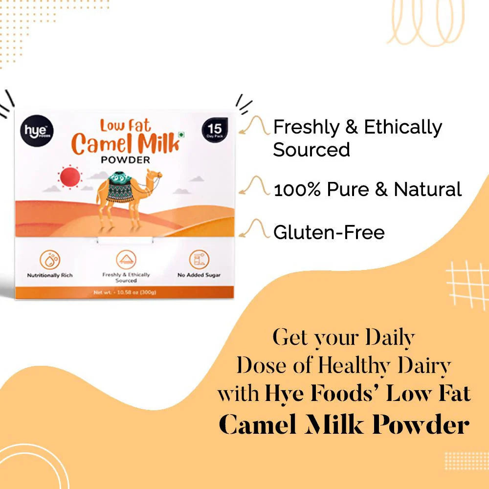 Hye Foods Low Fat Camel Milk Powder -20 gm - Pack of 15 Mytrendzcart