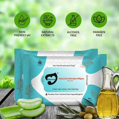 Oraah PCOS PCOD Care Combo (Spearmint Tea, Hair Removal Cream & Intimate Wipes) -Combo Mytrendzcart