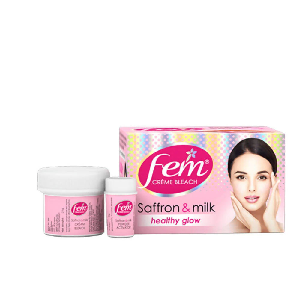 Fem Saffron & Milk Healthy Glow Creme Bleach -64 gm Mytrendzcart