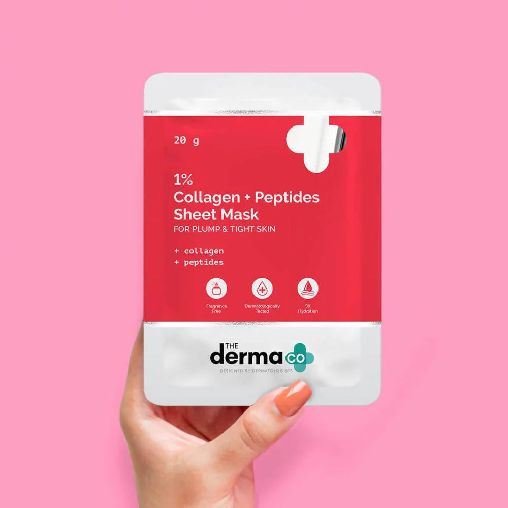 The Derma Co 1% Collagen + Peptides Sheet Mask -20 gm Mytrendzcart