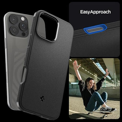 Spigen Essential Sand Blast Back Cover Case Compatible with iPhone 16 Pro (TPU | Matte Black) - Mytrendzcart