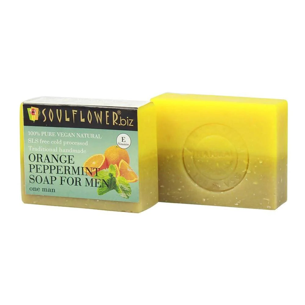 Soulflower Orange Peppermint Handmade Soap For Men Mytrendzcart