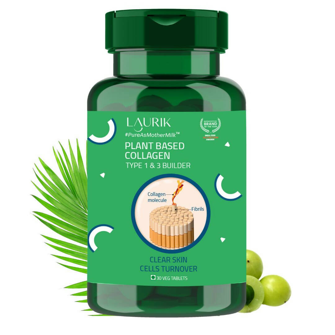 Laurik Plant Based Collagen Type 1 & 3 Tablets For Men And Women | Collagen Tablets For Skin Radiance And Elasticity - Mytrendzcart