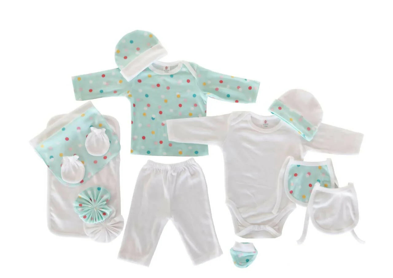 My Tiny Wear Full Sleeves New Born Baby Gift Set - Peach -0-3M Mytrendzcart