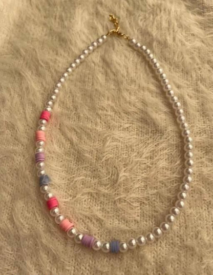 PD Enterprise Glass Bead Pearl Necklace Multicolor 75cdd1-4