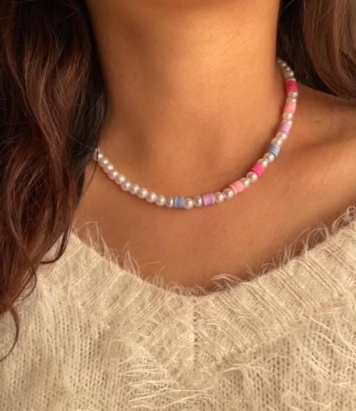 PD Enterprise Glass Bead Pearl Necklace Multicolor 75cdd1-4