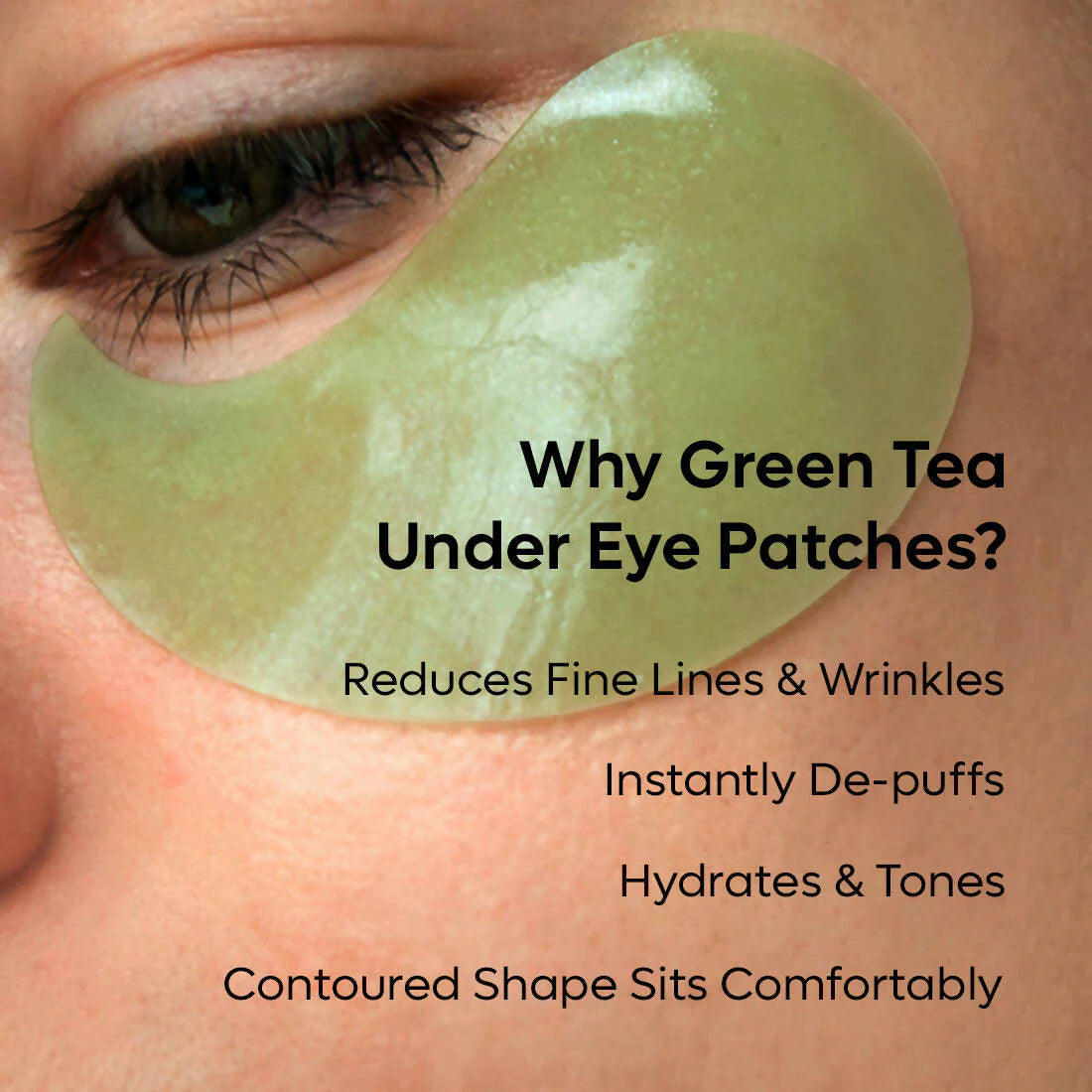 mCaffeine Green Tea Hydrogel Under Eye Patches for Fine Lines -60 patches Mytrendzcart