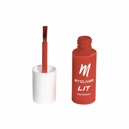 MYGLAMM LIT Flawless Texture Nail Enamel - Boi Bye - Red Shade (7 Ml) -7 Ml Mytrendzcart